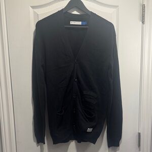 123-HZO & Adidas oversized black button up cardigan